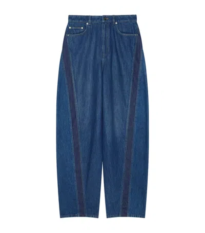 Givenchy Two-tone Cocoon Wide-leg Jeans In Blue