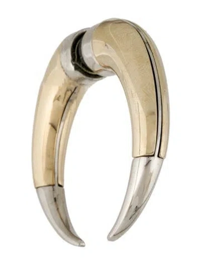Pre-owned Givenchy Two-tone Magnetic Shark Tooth Single Earring In Multicolor
