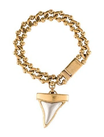 Pre-owned Givenchy Two-tone Shark Tooth Link Bracelet, 6.5", 6.5" In Multi
