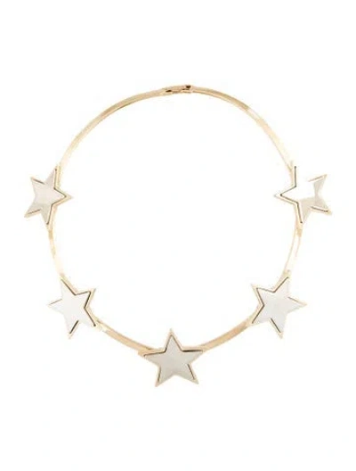 Pre-owned Givenchy Two-tone Star Collar Necklace, 13.5" In Multi