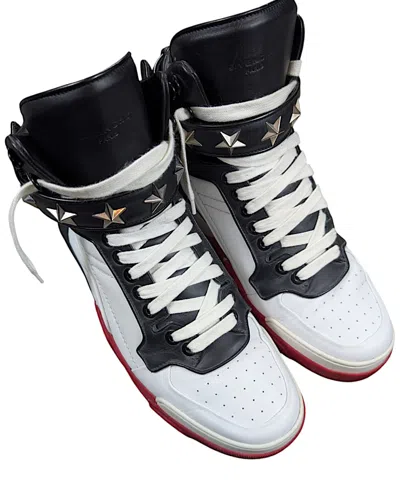 Pre-owned Givenchy Tyson Star Strap High Top Sneakers Red White Black