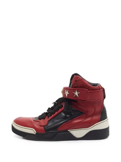 Pre-owned Givenchy Tyson Star-studded Sneakers In Red