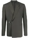 Givenchy U-lock Buckle Wool Blazer In Green