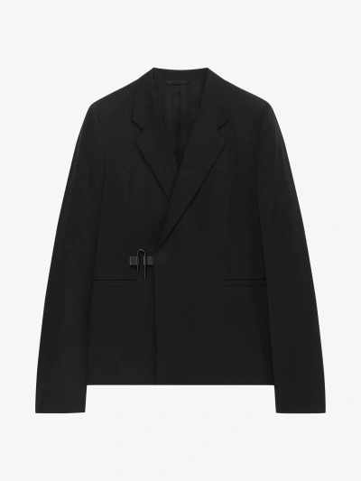 Givenchy Veste Slim U-lock En Laine In Black