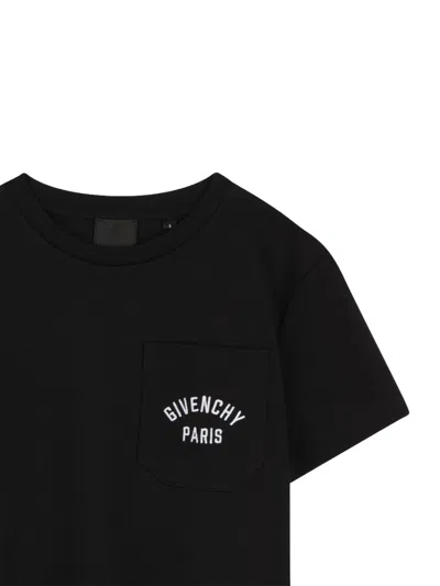 Givenchy Unisex Mini Cotton Tee For Kids In Black