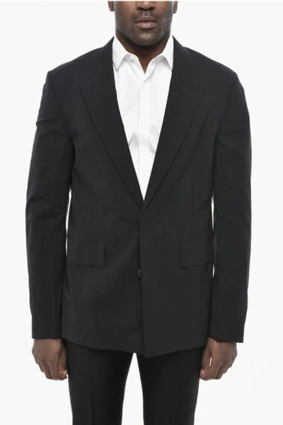 Givenchy Unlined Stretch Wool Blazer With Flap Pockets In Black
