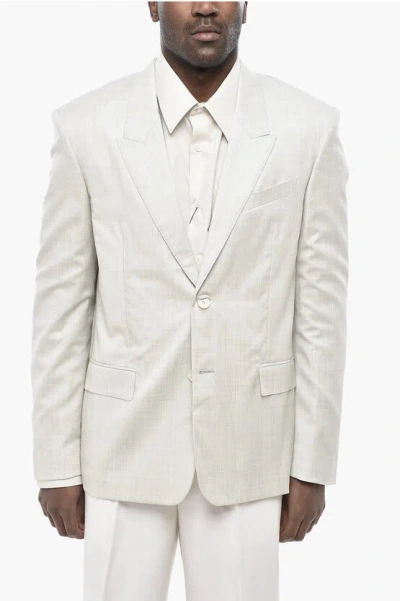 Givenchy Unlined Virgin Wool Blazer With Peaked Lapels In White