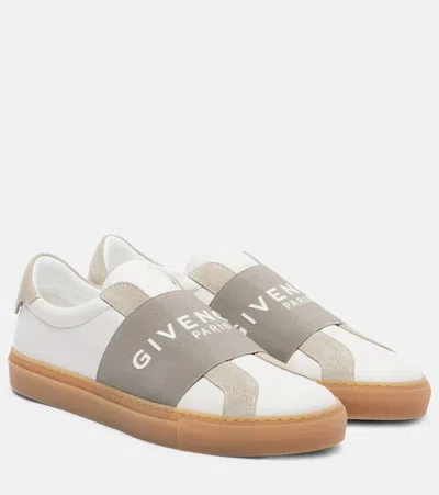 Givenchy Urban Street Logo Leather Slip-on Sneakers In White