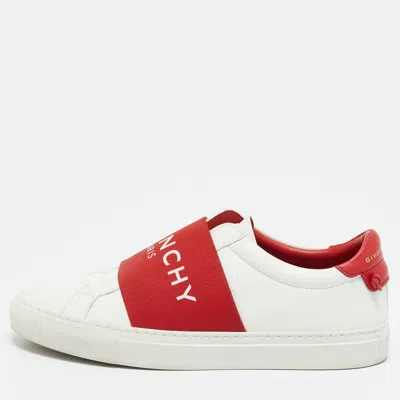 Pre-owned Givenchy Urban Street Size 38.5 White/red Leather Low Top Sneakers