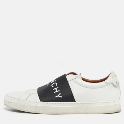 Pre-owned Givenchy Urban Street Size 41 White/black Leather Slip On Sneakers