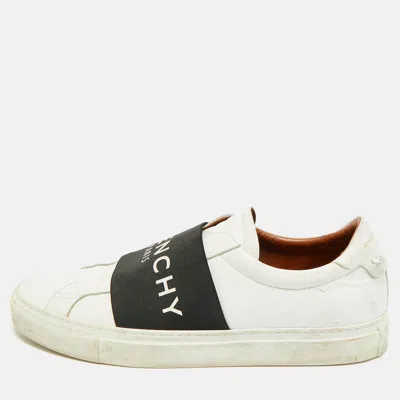 Pre-owned Givenchy Urban Street Size 44 White/black Leather Slip On Sneakers