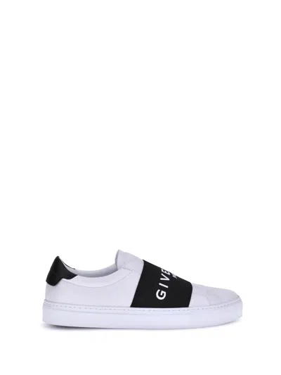 Givenchy Urban Street Leather Sneakers With Elastic Band In White