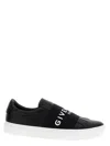 Givenchy Calfskin Leather Sneakers With Printed Logo And Contrasting Sole In Black