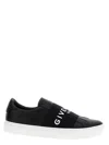 Givenchy Calfskin Leather Sneakers With Printed Logo And Contrasting Sole In Black