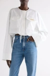 Givenchy Cotton Poplin Cropped Shirt In White