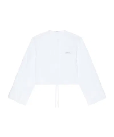 GIVENCHY UTILITY CROPPED SHIRT IN POPLIN WITH GIVENCHY PATCH