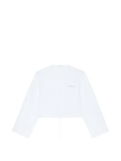 Givenchy Utility Cropped Shirt In Poplin With Patch In White
