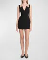 Givenchy V-collar Mini Dress In Black