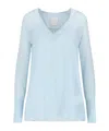 Givenchy Light Blue Silk Blouse With Back Slit In Blue