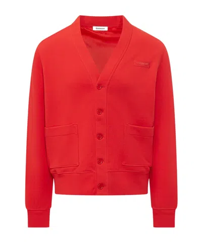 Givenchy V-neck Button-up Sweatshirt In Pink