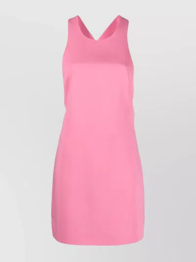 Givenchy V-neck Chain Detail Mini Dress With Open Back In Pink