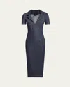 Givenchy Dress In Denim With 4g Emblem In Medium Blue