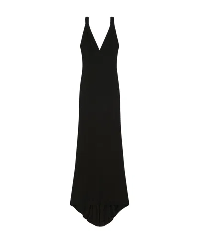 Givenchy V-neck Embellished Gown In Black