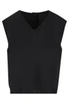 Givenchy Black Sleeveless V-neck Vest In Black