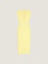 Givenchy V-neck Pencil Dress In Wool In Yellow