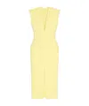 Givenchy V-neck Pencil Dress In Wool In Yellow
