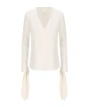 Givenchy Blouse With Bows In Poplin And 4g Embroidery In White