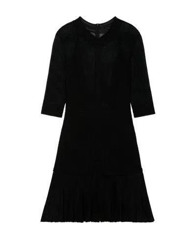 Givenchy V-neck Sheer Mini Dress In Black