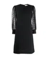 Givenchy Floral Lace Sleeved Dress In Black