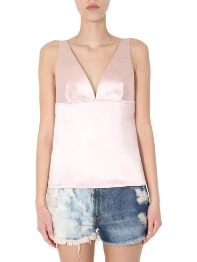 Givenchy V Neck Top In Pink