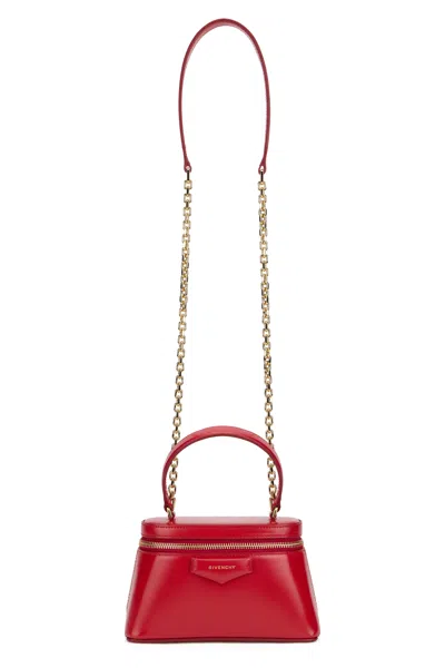 Givenchy Vanity Antigona Bag In Leather Box With Chain In Red