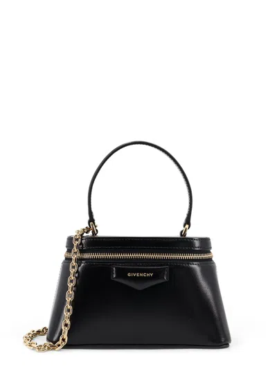 Givenchy Vanity Antigona Leather Handbag With Lettering Logo On The Front In Black
