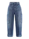Givenchy Women Jeans With Logo Embroidery In Blue