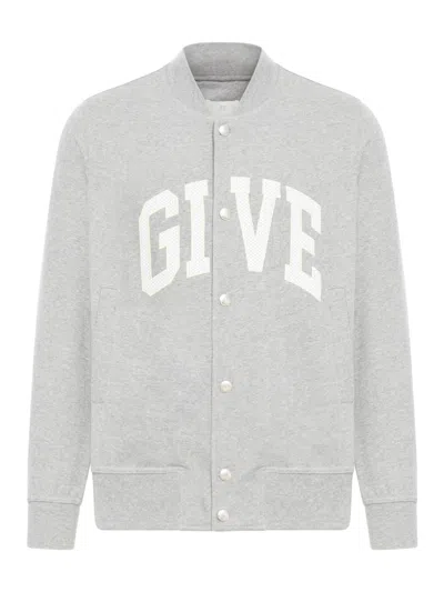 Givenchy Varsity Bomber Sweatshirt In Grey