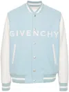 Givenchy Colour-block Fleece Bomber Jacket In Blue