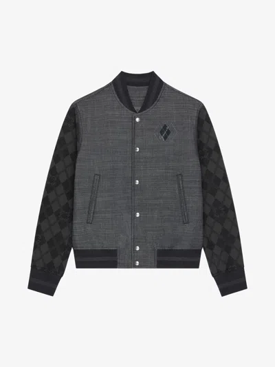Givenchy Varsity Jacket In Denim With Monogram 72 In Indigo Blue