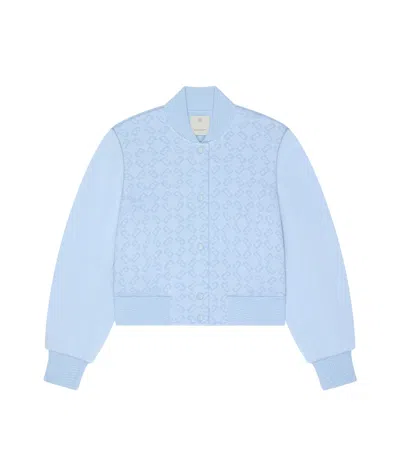 Givenchy Varsity Jacket In Monogram 72 Jacquard In Light Blue