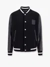 Givenchy Black Jacket With 4g Motif On Front In Wool And Tech Fabric Blend Man