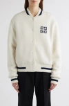 Givenchy Iovry Wool Bomber Jacket In White/ Navy