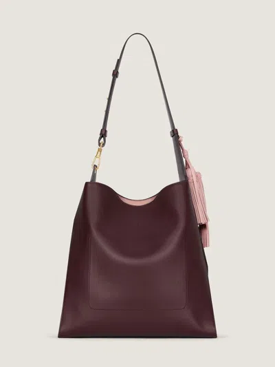 Givenchy Veal Leather Shoulder Bag In Bordeaux