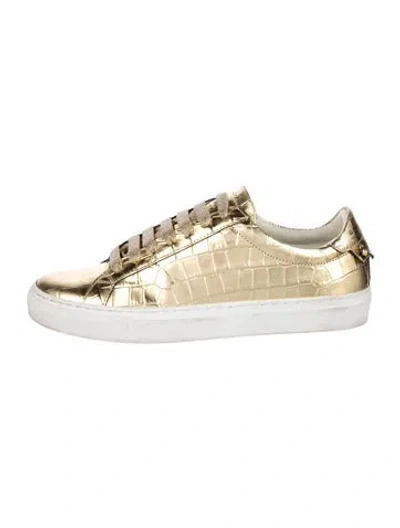 Pre-owned Givenchy Vegan Leather Sneakers In Gold