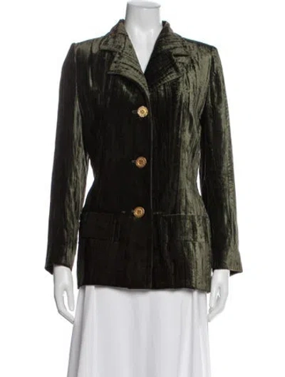 Pre-owned Givenchy Velvet Blazer In Green