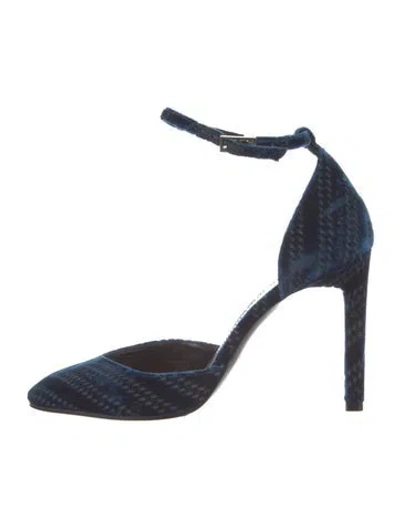 Pre-owned Givenchy Velvet D'orsay Pumps In Blue