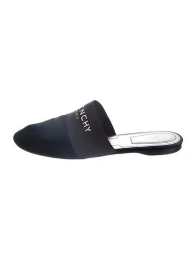 Pre-owned Givenchy Velvet Graphic Print Mules In Blue
