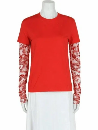 Pre-owned Givenchy Velvet Graphic Print T-shirt W/ Tags In Red