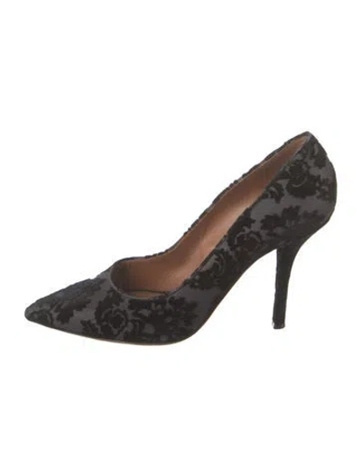 Pre-owned Givenchy Velvet Lace Pattern Pumps In Black